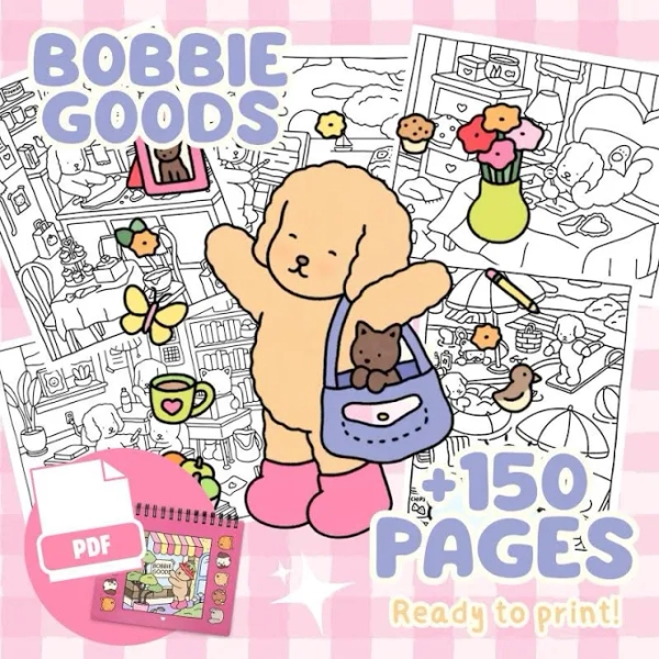 Printable Coloring Book Bundle / Bobbie Goods Digital Coloring Sheets / 150+ Coloring Pages / Viral TikTok Coloring Book