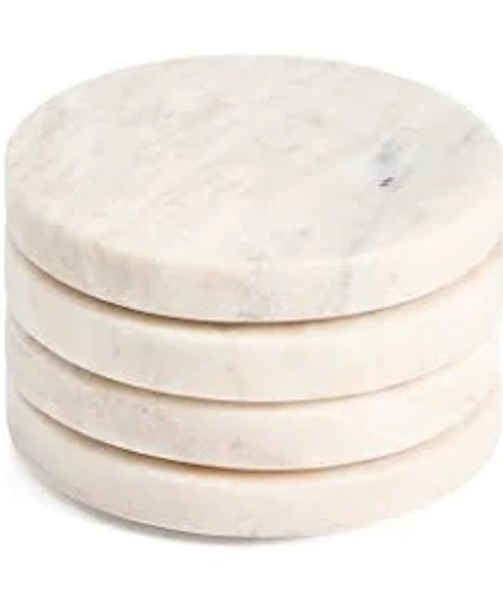 Nuvir set of 4 beige marble coasters Kave Home