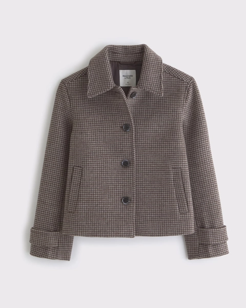Short Wool-Blend Coat