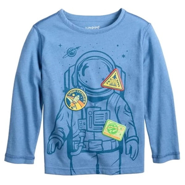 Toddler & Boys 4-12 Jumping Beans® Adaptive Sensory Long Sleeve Graphic Tee, Toddler Boy's, Size: 3T, Blue Astronaut