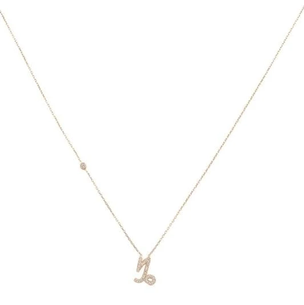 Latelita 925 Sterling Silver Capricorn Zodiac Star Sign Pendant Necklace with White Zirconia Stones