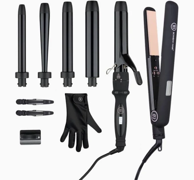 Hair Essential Kit – 5 Wand Curling + Flat Iron | Bombay Hair