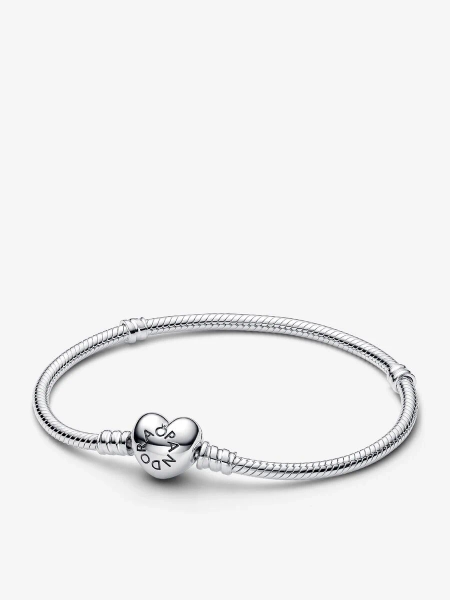 Pandora Moments Heart Clasp Snake Chain Bracelet