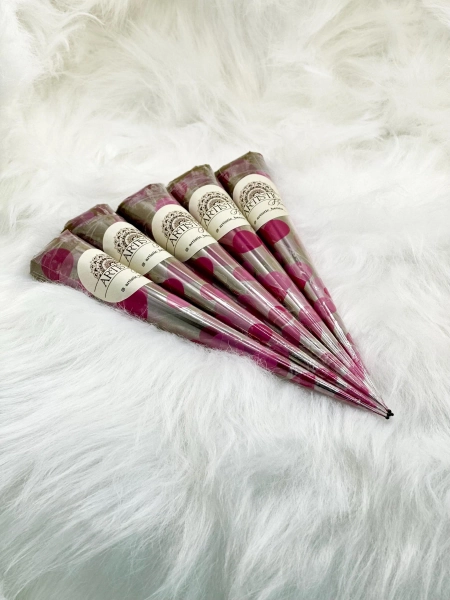 5 Pack Organic Fresh Henna Cones, Dark Stain Ready to Use Henna Cones, Freckles, 100% Natural Henna, USDA Certified Henna, 15g Henna Cones