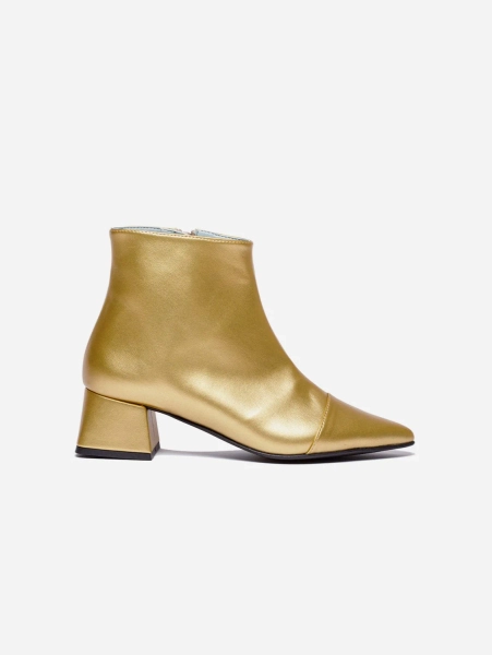 Dahlia Vegan Apple Leather Ankle Boots | Gold - UK3 / EU36 / US5