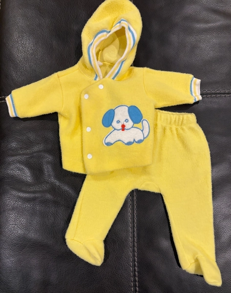 1980's CARTER'S 3 mo. Baby Puppy Hooded Jacket &amp; Footed Pants Vintage SET