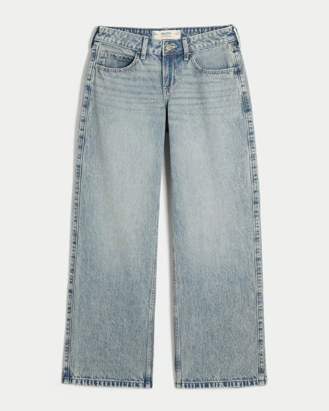Low-Rise Light Wash Baggy Jeans