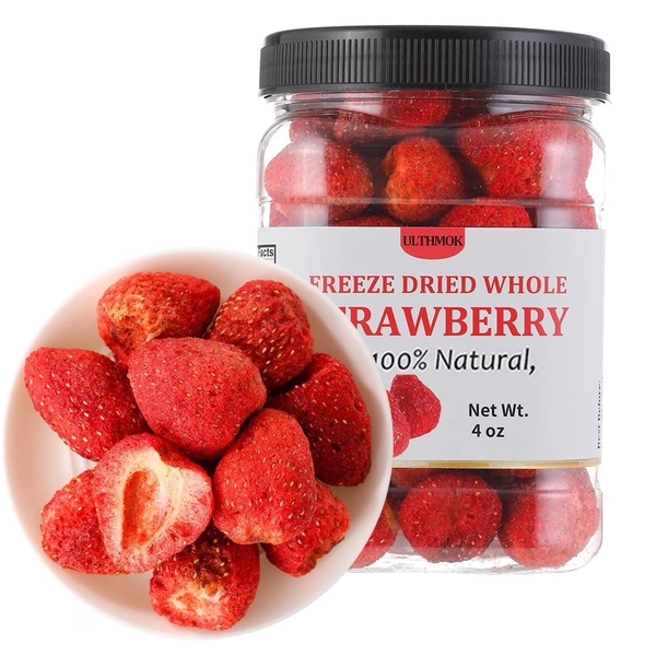 ULTHMOK Freeze-Dried Strawberries, Whole, 4 Oz (114g), 100% Natural, No Additives - Walmart.com