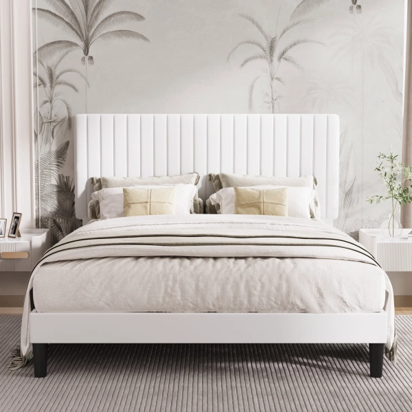 Willa Arlo™ Interiors Dunphy Upholstered Platform Bed with Adjustable Headboard & Reviews | Wayfair