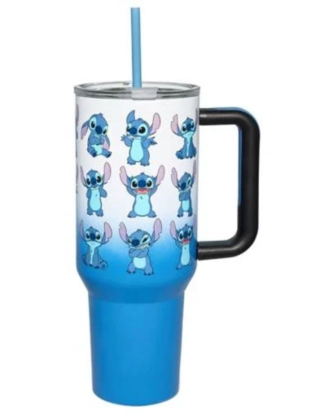 Lilo & Stitch Stitch Poses Travel Tumbler with Straw