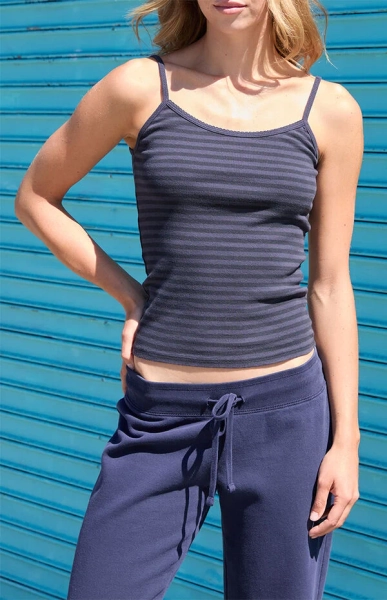 Blue & Black Skylar Striped Tank Top