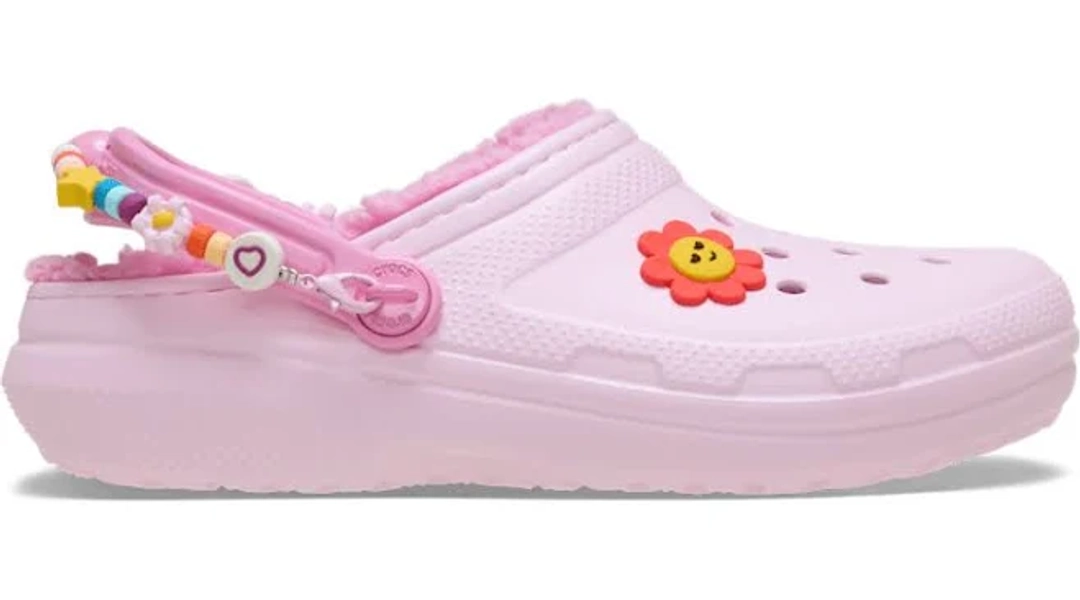 Crocs Kids' Classic Lined Fuzzy Daisy Clogs