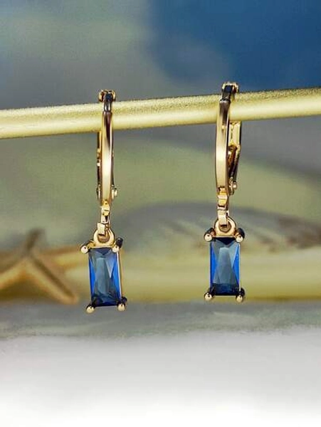 Orecchini pendenti geometrici con strass