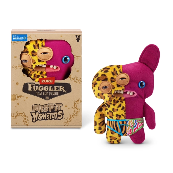 Fuggler Misfit Monsters 9 inch (Annoyed-o - Leopard & Burgandy) Plush, Ugly Monster Stuffed Animal Toy by ZURU - Walmart.com