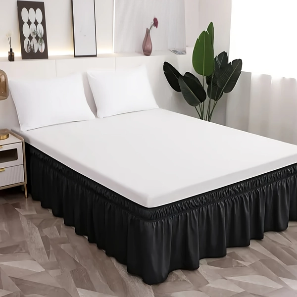 [16-Inch Bed Skirt] Elegant 16-Inch Bed Skirt,1pc of 100% Ultra-Fine Microfiber Bed Skirt with Two Elastic Bands
