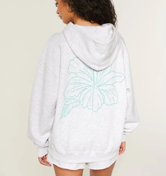 Hollister Women's Oversized Hibiscus Graphic Hoodie