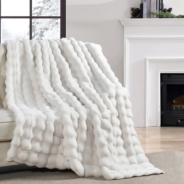 Home Soft Things Bubble Faux Fur Throw Blanket | Wayfair