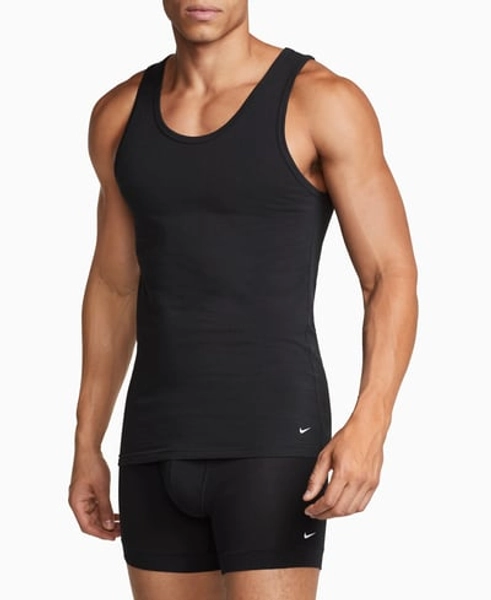 Nike Men's Slim-Fit 2-Pack Essential Stretch Tank Undershirts - Black/black