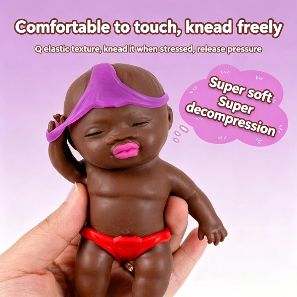 Squishy Baby Doll Stress Toy, Soft Kneadable Fidget for Anxiety Relief