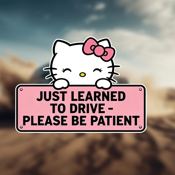 Funny Warning Sign If You Can Read I Flipped You Off Hello Kitty Car Humor Sticker Vinyl Waterproof Dishwasher Safe Easy Apply for Bumper Window Mirror Laptop Helmet Decal
