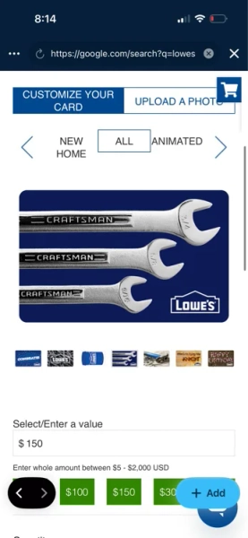 Lowe's Gift Cards - Home Improvement, Renovation & Hardware Store