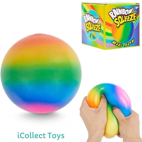 Viral Squishy Jumbo Rainbow Stress Ball Giant 4” Squishy Squeeze Ball