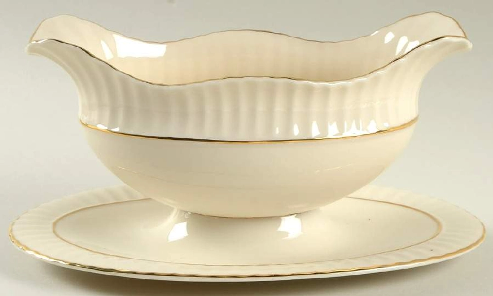 Citation Gold Gravy Boat with Attached Underplate by Lenox