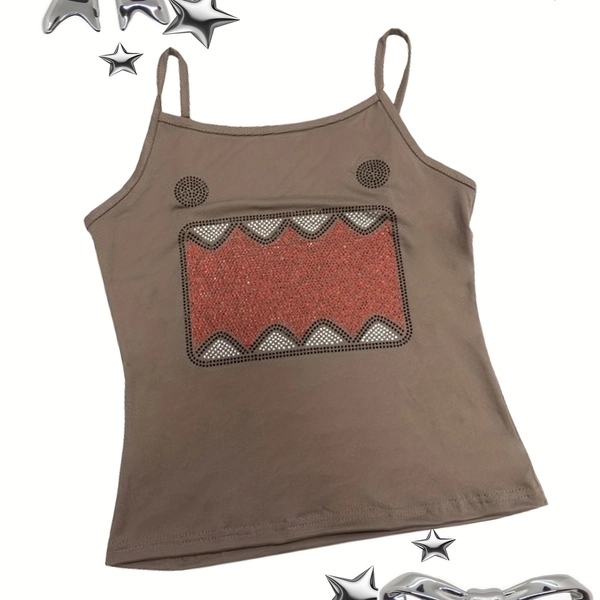 Hot Drill Tamaki-Kun Women'S Top, Vintage Sleeveless Camisole, Harajuku Gothic Short Fitted Top for Women