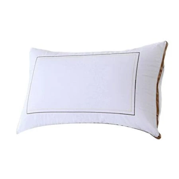 100% Cotton Hotel Pillows, U.s. Made Hypoallergenic Pillows with Down Alternative Fiber Fill for Side & Back Sleepers, Set of 1, Three Comfort Levels,