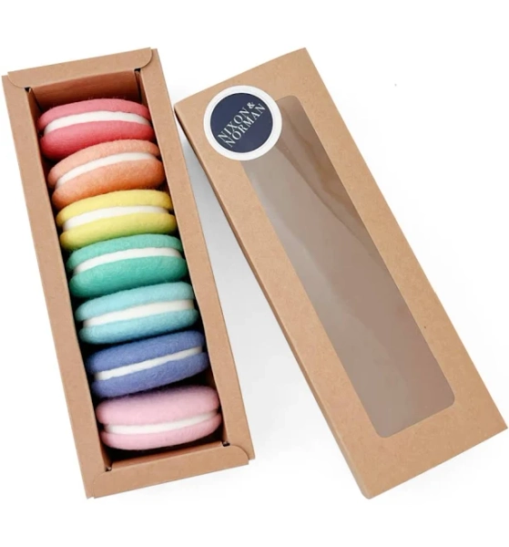 Handmade Macaron Play Food Toys. Made in the USA at DLK Pastel Tones