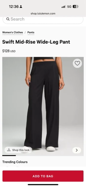 Swift Mid-Rise Wide-Leg Pant