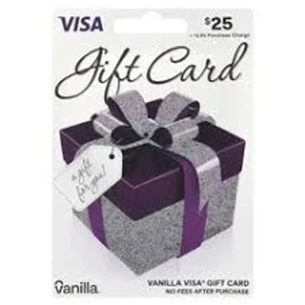 Visa Gift Card, $25, 1 card