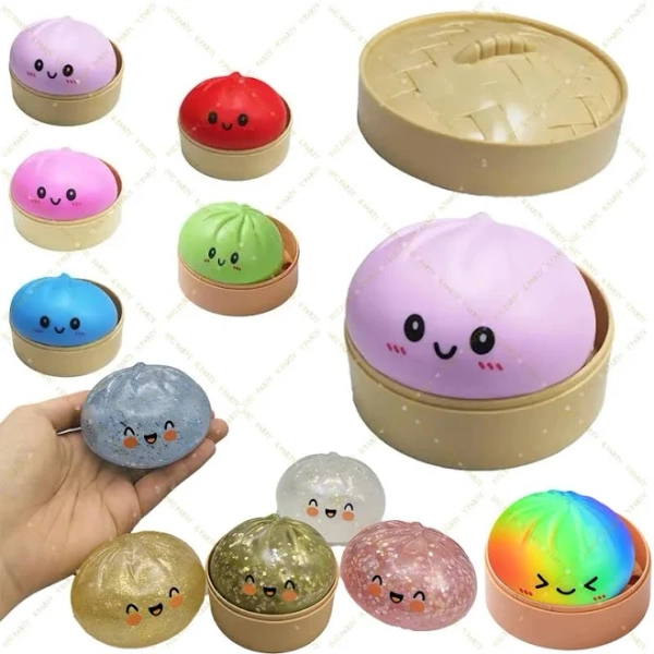 Glittering Dumpling Squishy Stress Relief Toy Colorful Funny Party Favor Cute Adults Rebound