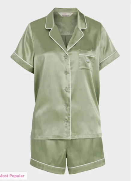Sage Chic Satin Shortie Pj Set  Multi - Peter Alexander Online