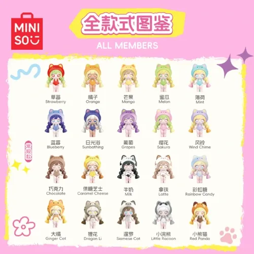 Miniso Hola Dopamine Cat Series Iconbox Figurine Blind Box O — DogeGoo