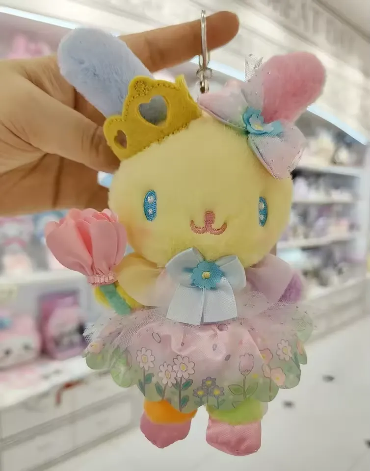 New Sanrio Usahana Plush Keychain Blossom Crown Kirimichan Fluffy Wish Rabbit Keyring Kawaii My Melody Stuffed Pendant Kuromi