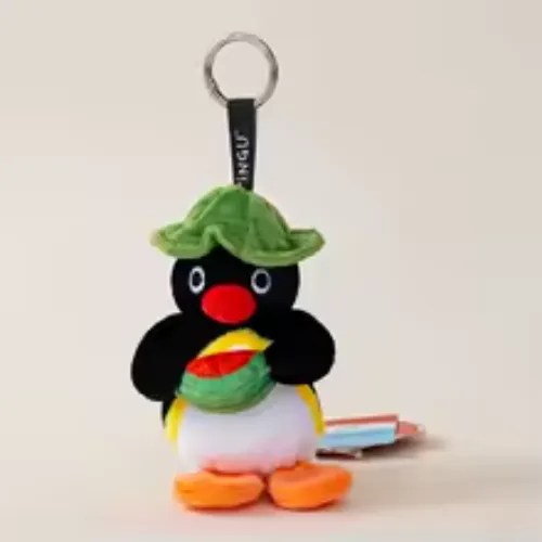 10cm Cartoon Pinguin Animated Character Cute Plush Animal Doll Backpack Pendant Decor Trendy Toys Peripheral Surprise Gifts