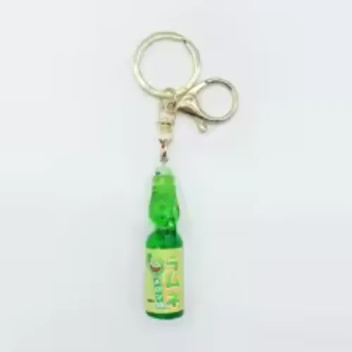 Marbles Bobble Soda Key Chain Japanese Cute Ramune Soda Keychain Miniature Dollhouse Ornaments Bag Accessories