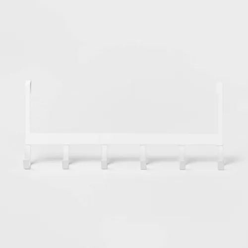 Large Over the Door Hook 6 Hooks Matte White - Brightroom™