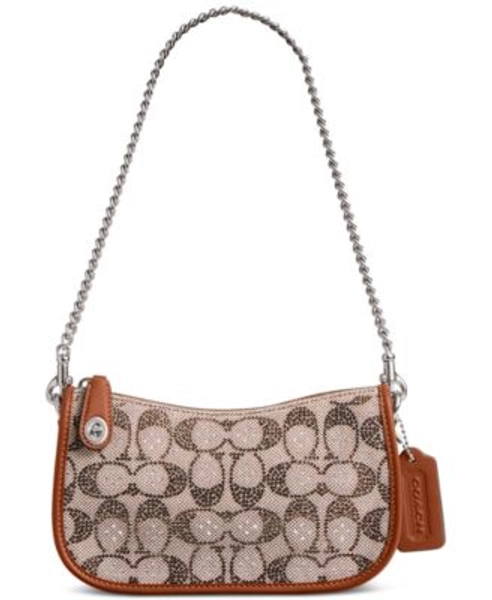 Swinger Mini Crystal Signature Jacquard Shoulder Bag 20