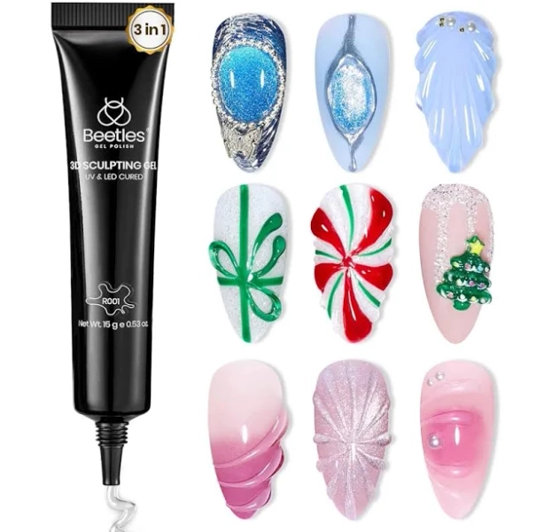 Beetles 3D Sculpting Gel Nail Art