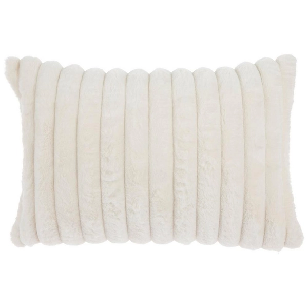 Ridged Faux Fur Pillow