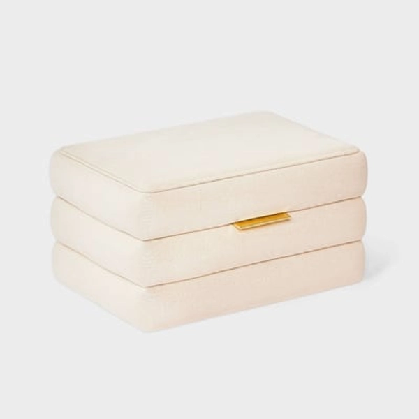 Rounded Tier Organizer Jewelry Box - A New Day™ Cream Shimmer