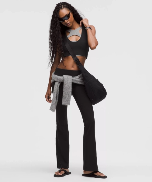 Groove Nulu Foldover-Waist Flared Pant - Black - 12
