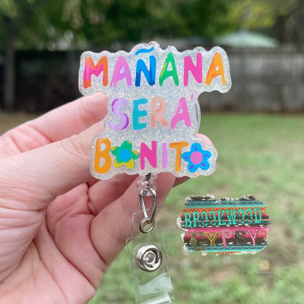 Cute Badge Reel,Medical Badge Reel,Nurses Badge Reel,Glitter Badge Reel,Spanish Badge Reel,Nurses Gift,Badge Reel,Retractable Badge Reel