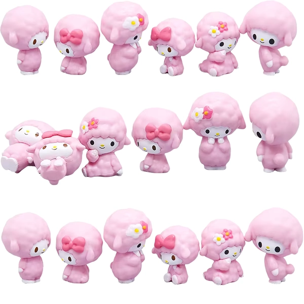 6pcs Kawaii My Sweet Piano My Melody Doll Model Desktop Decoration Anime Cartoon Sanrios Diy Pendant Car Ornaments Gifts Toys - AliExpress 