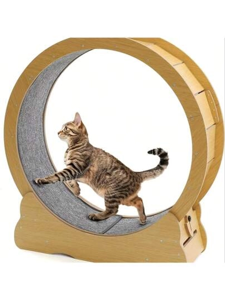 37*12.5*34 Inch Cat Exercise Wheel For Indoor Cats, Cat Running Wheel With Carpet Running Track, Cat Exercise Treadmill