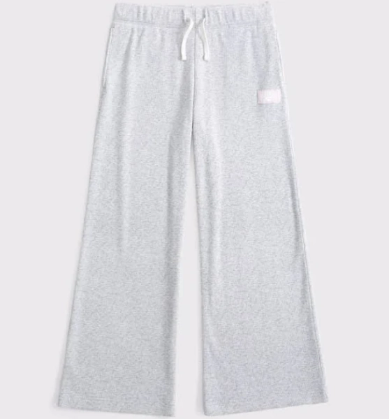 Abercrombie Kids Girls Waffle Mid Rise Baggy Sweatpants
