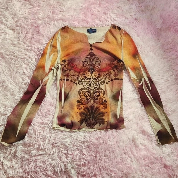 vintage y2k limited too sheer long sleeve top. has...