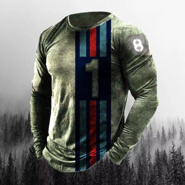 2023 European And American New Fashion Men's Flag Printing Long Sleeve T-shirt - AliExpress 200000343